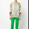 Casablanca 23SS Portrait de Linlang Pop Designer Hommes Chemises Bouton en Soie Chemise Hawaïenne à Manches Longues