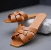 Top Luxury Tribute Women's Leather Slides Sandal Nu Pieds Outdoor Lady Beach Sandals Casual Slippers Ladies Comfort Walking Shoes