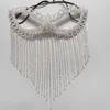 Masques de fête cristal brillant gland masque strass chaîne pour la danse du ventre mascarade visage bijoux de cheveux de luxe