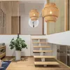 Lampes suspendues Style asiatique bambou tissé à la main lustre en bois salle à manger lanterne chambre lampe de chambre