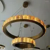 Chandeliers Ring Design Modern LED Chandelier Living Lighting AC110V 220V Gold Marble Hanglamp Bedroom Plafonnier