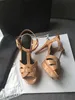 Дизайнерские сандалии маленький аромат Pure Gold Luxury Designer Sandals Платформа T-Strap High Heels Sandals Lady Shoes Shoes 10 см с коробкой №23