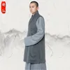 Ethnische Kleidung Herbst und Winter Plüsch schräge Knopfleiste Weste verdickt kurze Jialan Mönchskleidung Weste Jacke