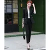 Women's Two Piece Pants Women Clothes 2 Set Business Striped Suits Woman Formal Fashion Slim Blazer And Office Ladies Work Wear