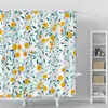 Shower Curtains Flowers Leaves Printed Waterproof Bathroom With Hooks Polyester Fabric Bath Decor 221008