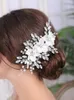 Başlıklar Düğün Headdress Rhinestone Saç Dekorasyon Çiçek Klip Lüks Süsler Tiara Aksesuarları Gelin Sapma