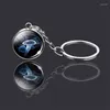 Keychains Men Luminous Human Heart Keychain Creative Fashion Wisdom Brain Pattern Glass Ball Pendant For Women Keyring Gift