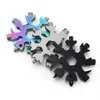 Buitengadgets 8 In1 Snowflake Key Ring Outdoor Survival Multifunctionele EDC Tool Camping Equipment Keyring Roestvrijstalen opener sleutel