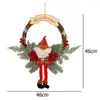 Decoratieve bloemen Santa Claus Sneeuwman Rattan Kransen Kerstaccessoires Handgemaakte ambachten Hangende hangende vakantiedecoraties