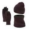 3 teile/los männer schals hüte handschuhe gestrickte schal warme wolle hut handschuh für frauen halten wärmer weihnachten geschenk