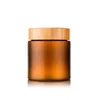 Body boter crème container verpakking flessen barnsteen huisdier cosmetisch 5oz 8oz plastic pot met schroefdop bamboe houten deksel