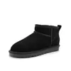 Botas de neve camurça clássica mini -mulheres curtas mantêm homem quente homem luxuoso casual casual cinza aus u5854 winter feminino sapato de sapato de sapato booties