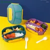 Servis uppsättningar 1800 ml Bento Lunch Box Containrar för vuxen/barn/småbarn Mikrovågsfrys Safe Office Workers Student