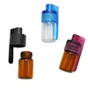 Akrylrökning snus flaskfodral containrar snorter kit med sked lock bärbar sniff ficka slitstark snuffer mix färg snortsparare