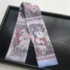 Sciarpa di seta da donna di nuovo design di design Lettera di lusso Stampa Borsa di moda Maniglia Sciarpa Fascio di capelli Cravatte Foulard