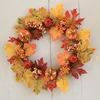 Flores decorativas 30 cm de halloween wreath pumpkin berry decoração de bordo guirlanda outono artificial de outono pendurado decoração de casa de ação de graças f