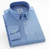 Männer Casual Hemden Baumwolle Oxford Kleid Hemd Langarm Button-Down Herren Business Formale Marke Herbst Männlich Gestreifte Karierte Kleidung