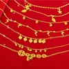 Anklets Women 24k Gold Filled 29 Styles Plated Star Heart Moon Bell Anklet For Girl Yellow Female