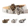 Riemen dames cirkel riem ring gesp gespierde pu lederen print patroon jurk zebra luipaard jeans slangenhuid l3n4