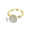 Кластерные кольца Bohemian Daisy Bee Bee Кольцо для женщин -подростков Регулируемая прядильщик Fidget Real 18k золота.