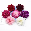 Fleurs décoratives 1/5 Pièces 10CM Velours Roses Tête Saint Valentin Cadeaux De Mariage Accessoires De Mariée Liquidation Décor À La Maison Artificielle