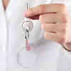 Keychains 90 Pieces Heart-Shaped Acrylic Blank Sublimation Heat Transfer Keychain With Jumping Ring Tassel For DIY Gift Making