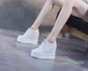 Hoogte toenemende schoenen Women echt leer 11 cm verborgen Wedge Sneakers Platform High Heel Woman Casual White Trainers