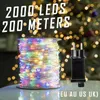 Cordes LED chaîne 10-200 m fée lumières Plug noël étanche en plein air mariage vacances fête guirlande rue décoration