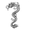 Brosches Retro Animal Dragon Brooch Metal Men's Suit Shirt Lapel Pins and Corsage Badge Fashion Jewelry Clothing Accessories