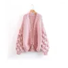 Women's Knits Meiyangyoung luźne damskie kardigany Latarni SWEATER SWEATER KOLIKOWYCH KALE STEREO BAL RĘCZNIE DLA KOBIETA JESTNIE I Zima