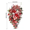 Decoratieve bloemen 19,7 centimeter kerstkaars ondersteboven boomkrans met strik lint traan swag