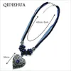 Collier ras du cou Vintage en forme de cœur, pendentif fleurs, mode rétro Style bohémien, chaîne en corde de perles faite à la main