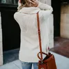 Sweaters de mujeres Mujeres Vintage de gran tamaño otoño invierno casual botón sólido grues