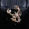Brooches Women Fashion Animal Scorpion Crystal Rhinestone Scarf Brooch Pin Party Jewelry Enamel Lapel Men Gifts