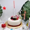 Fournitures festives C chiffres lumineux avec bougies filetées, décoration de gâteau d'anniversaire, fête clignotante transparente, premier anniversaire des enfants