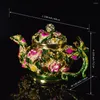 Sachets de bijoux Qifu Artisanat Colorful Dragonfly Teapot Gift for Home Decor