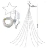 Strings Christmas Lights Star String LED Wodospad Ozdoby Dekoracja drzew Xmas na rok 2023