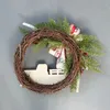 Dekorativa blommor julkrans handgjorda konstgjorda vinrankor hängande ornament röd lastbil blommig löv girland år Xmas träd dekorationer