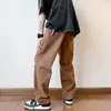 Męskie dżinsy Brown Raped Otwory kolan Graffiti Dżinsy Mężczyźni Summer workowate dżinsowe szerokie spodnie Przodki Vintage Casual Hip Hop Fashion Bottoms 221008