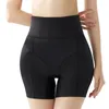 Mutandine da donna Vita alta Biforcazione Womane Base Culo finto Sollevamento anca Boxer Spugna fissa Pantaloncini modellanti Invisibile Shapewear