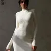 Günlük Elbiseler Zarif Balıkçı Yaka Bayan Elbise Kadın Moda Uzun Kollu İnce Mini Elbiseler Sonbahar Katı Bodycon Parti Robe Clubwear 221008