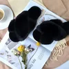 Dameskruisband slippers zacht pluche harige gezellige open teen huis schoenen indoor outdoor faux konijn fur warm comfortabele slip aan ademende