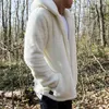 Herrenjacken, Fleece, warmer Pullover, Herren-Strickjacke mit Kapuze, Sherpa-Teddy-Mantel, Übergröße 3XL, Tops, flauschige Pullover