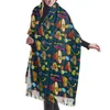 스카프 노이즈 디자인 여성용 캐시미어 스카프 버섯 다채로운 패턴 따뜻한 겨울 파시미나 숄 여성 담요