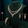 Ketting oorbellen set tirim hyperbool luxe voor vrouwen bruiloft verloving sieraden accessoires trendy prachtige kristallen sieraden helder