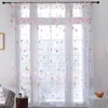 Vorhang Blume gedrucktes Fenster für lebendige Balkon Voile Drapery Valance Küche Home Dekoration