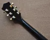 6 String Siyah Elektro Gitar 22 FRETS Altın Pikap Özelleştirilebilir