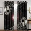 Sheer Curtains Football Letter Printing Living Room Bedroom Home Decoration Boy's Necessary Polyester Material 221008