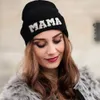 Mama Monogrammed Вышитая шерстяная шерстяная крышка женщина-родительский ребенок мини-алфавит Детский День матери