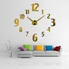 Wall Clocks Sell Well Big Clock Modern Design Acrylic Mirror Diy 3d Stickers Decorative Quartz Watch Study Room